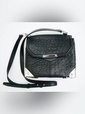 NWOT Alexander Wang Marion Prisma Rare Ostrich-Embossed Leather Crossbody Bag